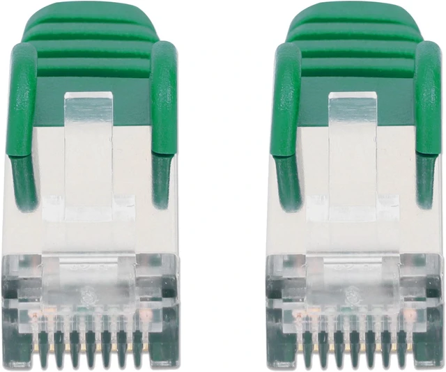 Alt view image 5 of 7 - Intellinet Cat8.1 U/FTP Slim Network Patch Cable, 7 ft., Green, 10-Pack, 40G, 2 GHz, 100% Copper, 30 AWG, RJ45, Stranded, Snag-free, Gold-plated Contacts