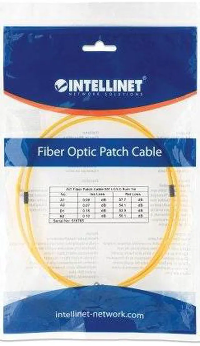 Alt view image 5 of 5 - Intellinet 3 m LC to LC UPC Fiber Optic Patch Cable, 2.0 mm, Duplex, OFNR, Singlemode BIF, Yellow, 9/125 µm, Bend Insensitive Fiber Cable G.657.A1, 10 ft