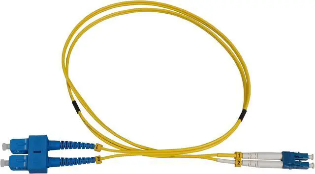 Alt view image 3 of 5 - Intellinet 7 m LC to SC UPC Fiber Optic Patch Cable, 2.0 mm, Duplex, OFNR, Singlemode BIF, Yellow, 9/125 µm, Bend Insensitive Fiber Cable G.657.A1, 23 ft