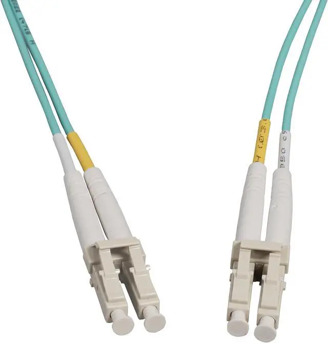 Alt view image 2 of 5 - Intellinet 20 m LC to LC UPC Fiber Optic Patch Cable, 2.0 mm, Duplex, OFNR, OM3 Multimode, Aqua, 50/125 µm, Bend Insensitive Multimode Fiber (BIMMF), 66 ft