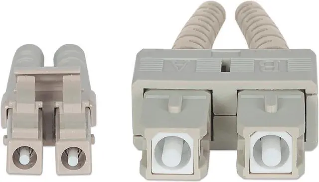 Alt view image 4 of 5 - Intellinet 4 m LC to SC UPC Fiber Optic Patch Cable, 2.0 mm, Duplex, OFNR, OM3 Multimode, Aqua, 50/125 µm, Bend Insensitive Multimode Fiber (BIMMF), 13 ft