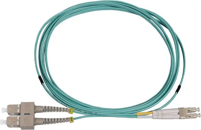 Alt view image 3 of 5 - Intellinet 15 m LC to SC UPC Fiber Optic Patch Cable, 2.0 mm, Duplex, OFNR, OM3 Multimode, Aqua, 50/125 µm, Bend Insensitive Multimode Fiber (BIMMF), 49 ft