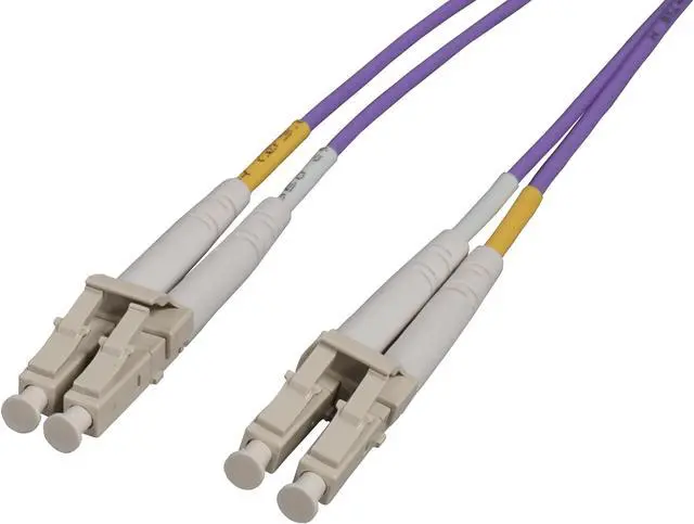 Main image of Intellinet 8 m LC to LC UPC Fiber Optic Patch Cable, 2.0 mm, Duplex, OFNR, OM4 Multimode, Violet, 50/125 µm, Bend Insensitive Multimode Fiber (BIMMF), 26 ft