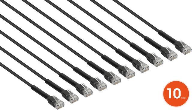 Alt view image 2 of 7 - Intellinet Cat6 U/UTP FlexiBoot Slim Network Patch Cable, 3 ft., Black, 10-Pack, 10G, 250 MHz, 100% Copper, 32 AWG, RJ45, Stranded, Highly Bendable, Gold-plated Contacts