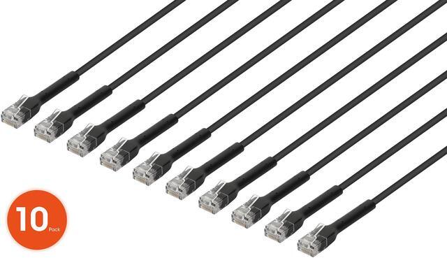 Main image of Intellinet Cat6 U/UTP FlexiBoot Slim Network Patch Cable, 3 ft., Black, 10-Pack, 10G, 250 MHz, 100% Copper, 32 AWG, RJ45, Stranded, Highly Bendable, Gold-plated Contacts
