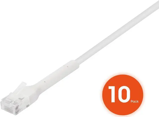 Alt view image 3 of 7 - Intellinet Cat6 U/UTP FlexiBoot Slim Network Patch Cable, 5 ft., White, 10-Pack, 10G, 250 MHz, 100% Copper, 32 AWG, RJ45, Stranded, Highly Bendable, Gold-plated Contacts