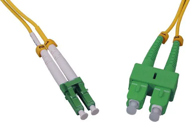 Alt view image 2 of 5 - Intellinet 5 m LC UPC to SC APC Fiber Optic Patch Cable, 2.0 mm, Duplex, OFNR, Singlemode BIF, Yellow, 9/125 µm, Bend Insensitive Fiber Cable G.657.A1, 16 ft