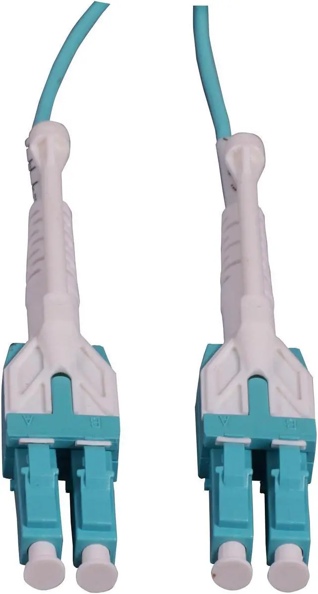 Alt view image 2 of 5 - Intellinet 2 m LC to LC UPC Fiber Optic Patch Cable, Uniboot Pull-push tab, 2.0 mm, Duplex, OFNR, OM3 Multimode, Aqua, 50/125 µm, Bend Insensitive Multimode Fiber (BIMMF), 6.6 ft