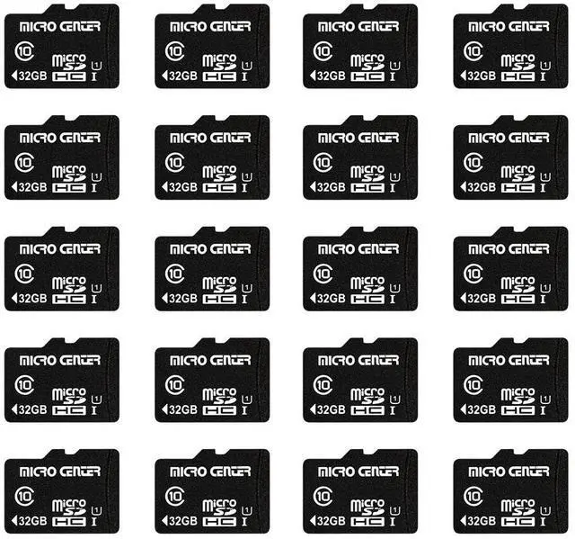 Main image of Micro Center 32GB Class 10 Micro SDHC Flash Memory Card 20 Pack with Adapter for Mobile Device Storage Phone, Tablet, Drone & Full HD Video Recording - 80MB/s UHS-I, C10, U1 (20 Pack)