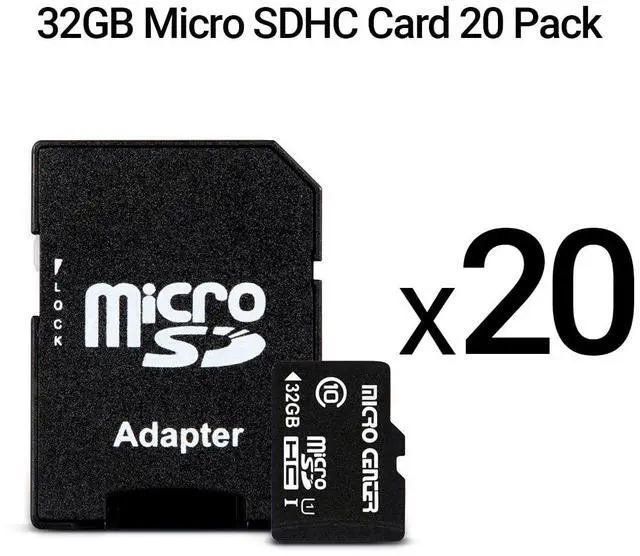Alt view image 2 of 5 - Micro Center 32GB Class 10 Micro SDHC Flash Memory Card 20 Pack with Adapter for Mobile Device Storage Phone, Tablet, Drone & Full HD Video Recording - 80MB/s UHS-I, C10, U1 (20 Pack)