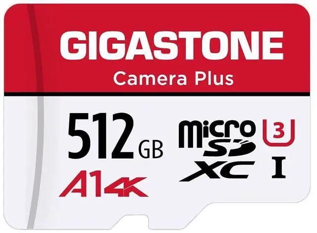 Main image of Gigastone 512GB Camera Plus Series Memory Card, Read Speed up to 100MB/s. Ideal for Full HD Video Gopro Drone Android Camera, A1 Micro SDXC Card with Mini Case and SD Adapter.