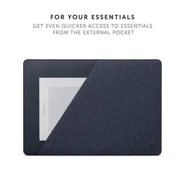 Alt view image 3 of 5 - NATIVE UNION Stow Slim for MacBook Pro 13 (2016-2020), MacBook Air 13 (Retina)  Premium MacBook Sleeve with Easy-Access Magnetic Closure and Exterior Pocket (Indigo)