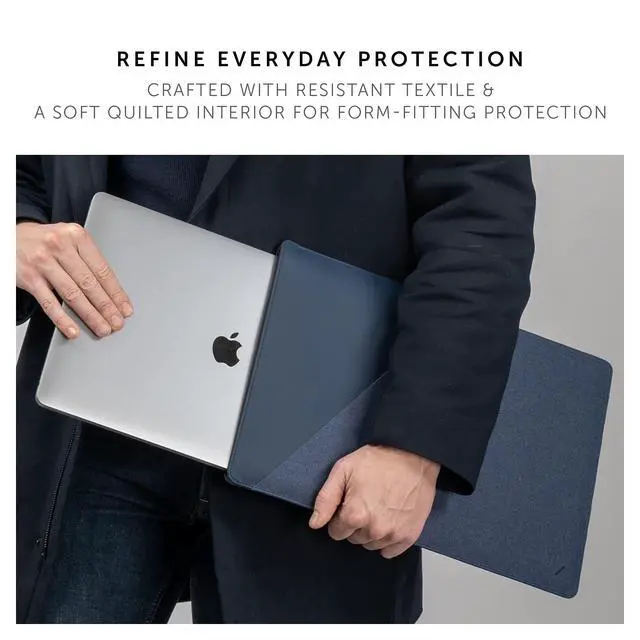 Alt view image 4 of 5 - NATIVE UNION Stow Slim for MacBook Pro 13 (2016-2020), MacBook Air 13 (Retina)  Premium MacBook Sleeve with Easy-Access Magnetic Closure and Exterior Pocket (Indigo)