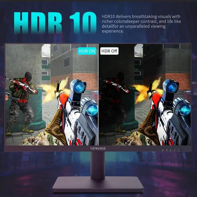 Alt view image 5 of 5 - Viewedge 27 Inch Gaming Monitor with 165Hz/144hz IPS Panel | 1440p Gaming Monitor with HDR 10, 1ms, 120% sRGB | Bluelight Filter,Wall Mounted and 2HDMI &1DP Port