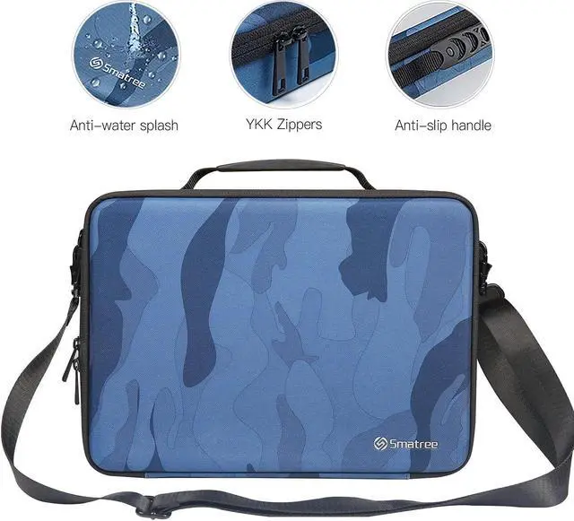 Alt view image 4 of 5 - Smatree Hard Carrying Bag Compatible for 13inch MacBook Air M4 2025/2024/2022 A3313/A2681,13inch iPad Air M3 2025,14inch MacBook Pro 2024 M4/2023 M3 A2918/A2992/A2779, iPad Pro M4 2024 Case, Navy Blue