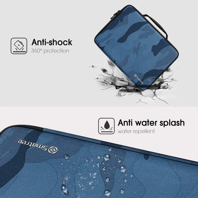 Alt view image 5 of 5 - Smatree Hard Carrying Bag Compatible for 13inch MacBook Air M4 2025/2024/2022 A3313/A2681,13inch iPad Air M3 2025,14inch MacBook Pro 2024 M4/2023 M3 A2918/A2992/A2779, iPad Pro M4 2024 Case, Navy Blue