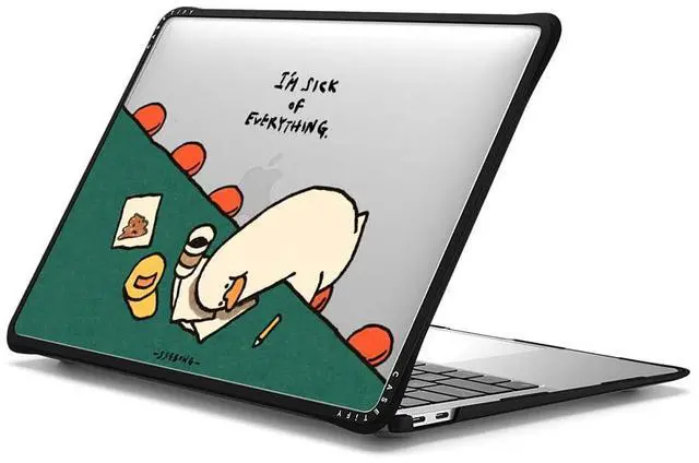 Alt view image 2 of 3 - CASETiFY Impact MacBook Air 13-inch (M1/Intel) Case [Enhanced Protective Corner Design/Ventilation Cutouts/Anti-Slip Grip] - I'm Sick of Everything - Clear Black