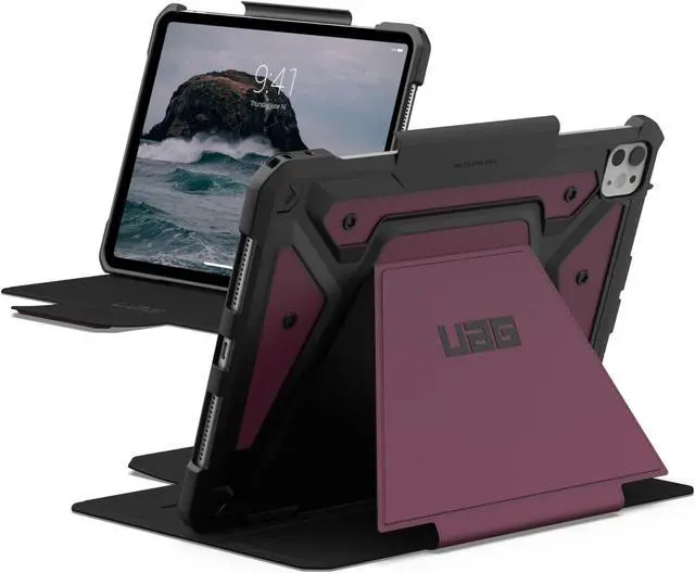 Main image of URBAN ARMOR GEAR UAG Designed for iPad Pro 11" Case (5th Gen, 2024, M4) A2836, A2837, A3006 Rugged Adjustable Multi-Angle Viewing Stand Folio Cover with Pencil Holder, Metropolis SE Bordeaux
