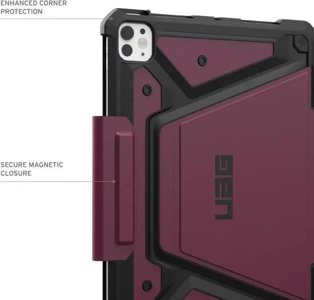 Alt view image 5 of 5 - URBAN ARMOR GEAR UAG Designed for iPad Pro 11" Case (5th Gen, 2024, M4) A2836, A2837, A3006 Rugged Adjustable Multi-Angle Viewing Stand Folio Cover with Pencil Holder, Metropolis SE Bordeaux