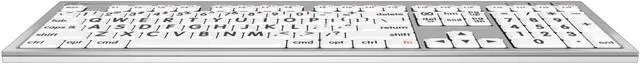 Alt view image 5 of 5 - Logickeyboard 'Slimline' with Large Print * Black Letters on White Keys * Made for Mac * Including LogicLight Lamp * p/n LKBU-LPRNTBW-CWMU-US