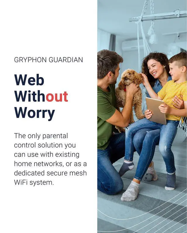 Alt view image 3 of 5 - Gryphon Guardian Mesh WiFi Router and Parental Control System with Content Filters and Advanced Cyber Security
