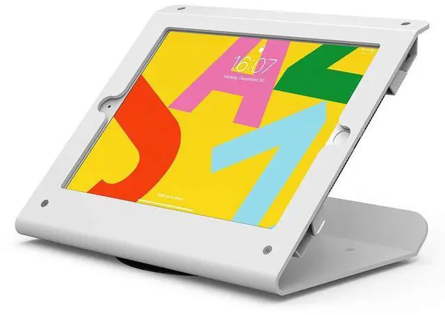 Main image of Beelta Tablet Stand for Desk Compatible with 10.2" iPad 7 8 9, All Metal, 360 Swivel Base, Anti Theft Tablet Retail Stand - BSC102WT