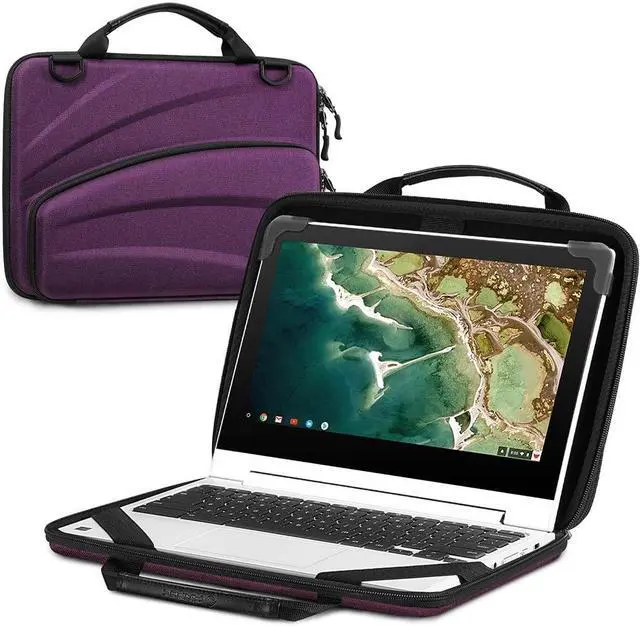 Main image of FINPAC 11-11.6 Inch Chromebook Sleeve Case - Protective Briefcase Shoulder Bag with Accessory Pouch for Up to 11.6" Laptop Notebook Ultrabook, Purple