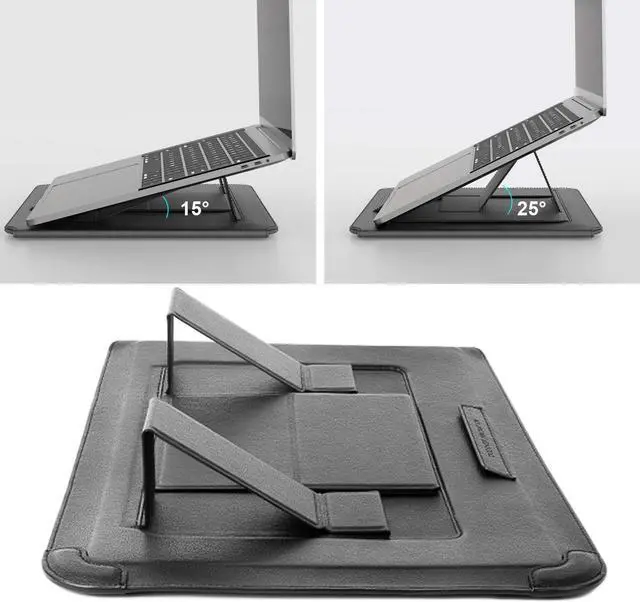 Alt view image 4 of 5 - Nillkin Laptop Sleeve 15.6 inch,MacBook Air Sleeve Case with Laptop Stand and Mouse Pad,2 Stand Modes,Slim Protective Cover for MacBook Air M4,Air 15/Pro 16,HP/Dell/Asus 15-15.6 Inch Notebook,Gray
