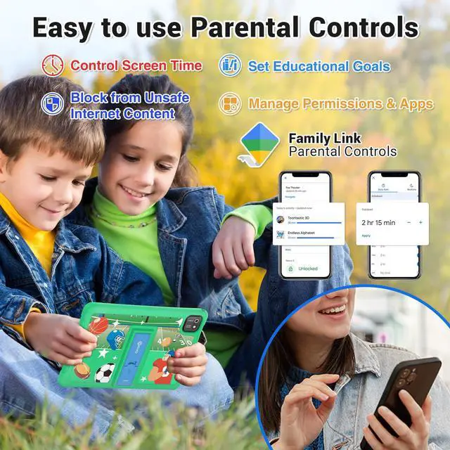 Alt view image 4 of 5 - Contixo 10" Kids Tablet - K103 Android Learning Tablet with Exclusive 80 Disney Storybooks (Value $350), 32GB Storage, WiFi, Parental Controls & Kid-Proof Case - Green (Boy & Girls)