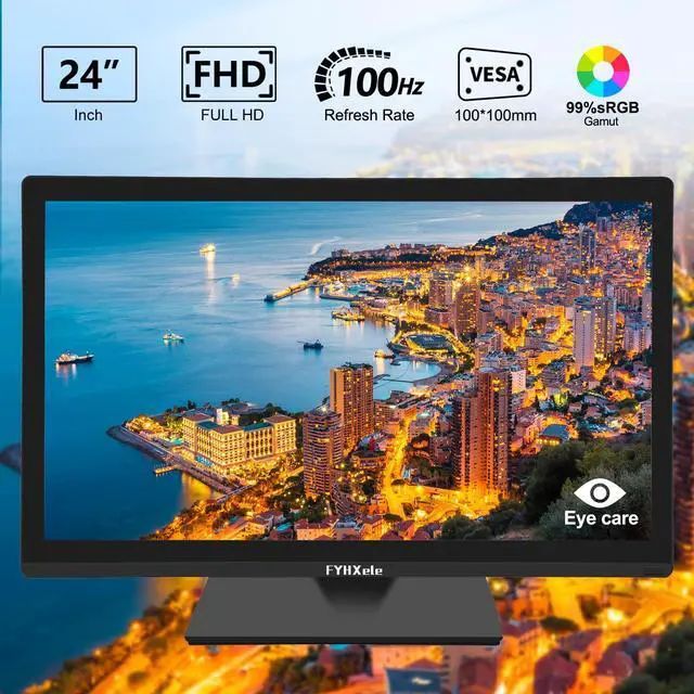 Alt view image 5 of 5 - FYHXele 24 Inch Touchscreen Monitor, IPS FHD 1080P Touch PC Display, 100Hz, LED Backlit Multi-Touch Monitor, VESA, HDMI & VGA & USB Computer Touch Screen for Gaming, Business, Warehouse, Bar, Gym