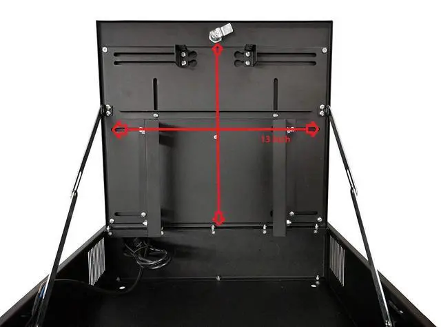 Alt view image 2 of 5 - Kenuco Heavy Duty 16 Gauge Steel DVR Security Lockbox with Fan and Swing Open Top (24'' x 21'' x 8'' Black)