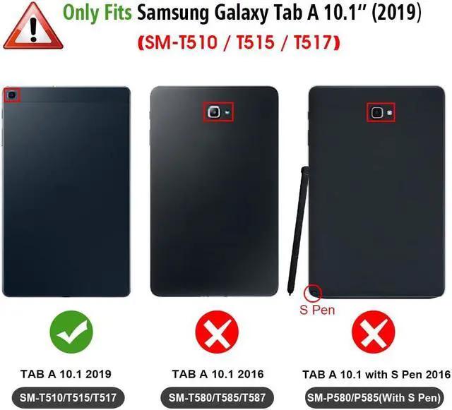 Alt view image 2 of 5 - FINTIE Keyboard Case for Samsung Galaxy Tab A 10.1 2019 Model SM-T510/T515/T517, Slim Shell Lightweight Stand Cover with Detachable Wireless Bluetooth Keyboard, Black