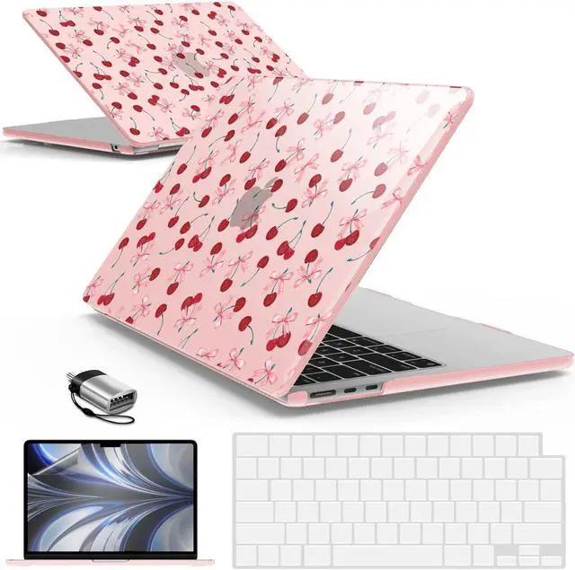 Main image of IBENZER Compatible with 2025 2024 2023 2022 MacBook Air 13 inch Case M4 A3240 M3 A3113 M2 A2681, Hardshell Case & KeyboardCover & ScreenFilm & Type-C for Mac Air 13.6, Cherry, AT13-KK-CHRY+2TC