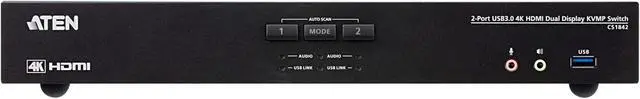 Alt view image 2 of 5 - ATEN CS1842 2-Port USB 3.0 4K HDMI Dual Display KVM Switch with Audio and USB Hub  Supports UHD 4K 60Hz, Hotkey Switching Multi-Device Control for Desktop Workstation
