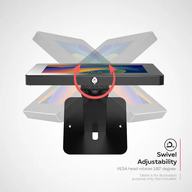 Alt view image 3 of 5 - CTA Digital Sleek Tabletop Stand for iPad Tablets with Lockable Enclosure for iPad 10th Gen 10.9" - iPad Pro 10.5" & More - Black - (PAD-RSDMB)