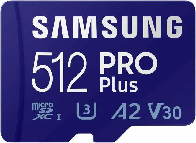 Alt view image 2 of 5 - SAMSUNG PRO Plus microSD Memory Card + Reader, 512GB MicroSDXC, Up to 180 MB/s, Full HD & 4K UHD, UHS-I, C10, U3, V30, A2 for Android Phones, Tablets, GoPRO, DJI Drone, MB-MD512SB/AM, 2023