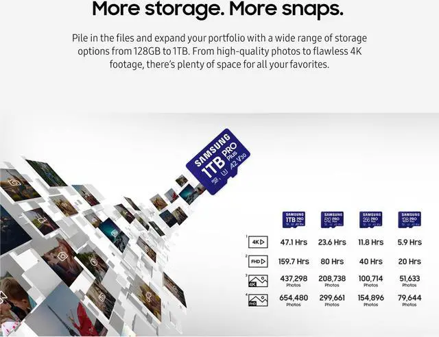Alt view image 5 of 5 - SAMSUNG PRO Plus microSD Memory Card + Reader, 512GB MicroSDXC, Up to 180 MB/s, Full HD & 4K UHD, UHS-I, C10, U3, V30, A2 for Android Phones, Tablets, GoPRO, DJI Drone, MB-MD512SB/AM, 2023