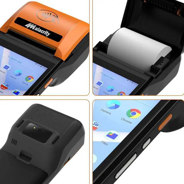 Alt view image 2 of 5 - alacrity POS PDA Receipt Printer, Handheld PDA Printer Mobile POS Machine 5.5" Touch Screen 58mm Thermal Printers Android 8.1 Support 4G WiFi Bluetooth Communication Orange