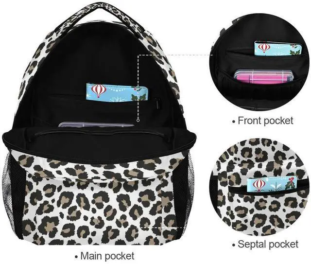 Alt view image 5 of 5 - ALAZA Cheetah Leopard Print Animal Skin Large Backpack for Kids Boys Girls Student Personalized Laptop iPad Tablet Travel School Bag with Multiple Pockets