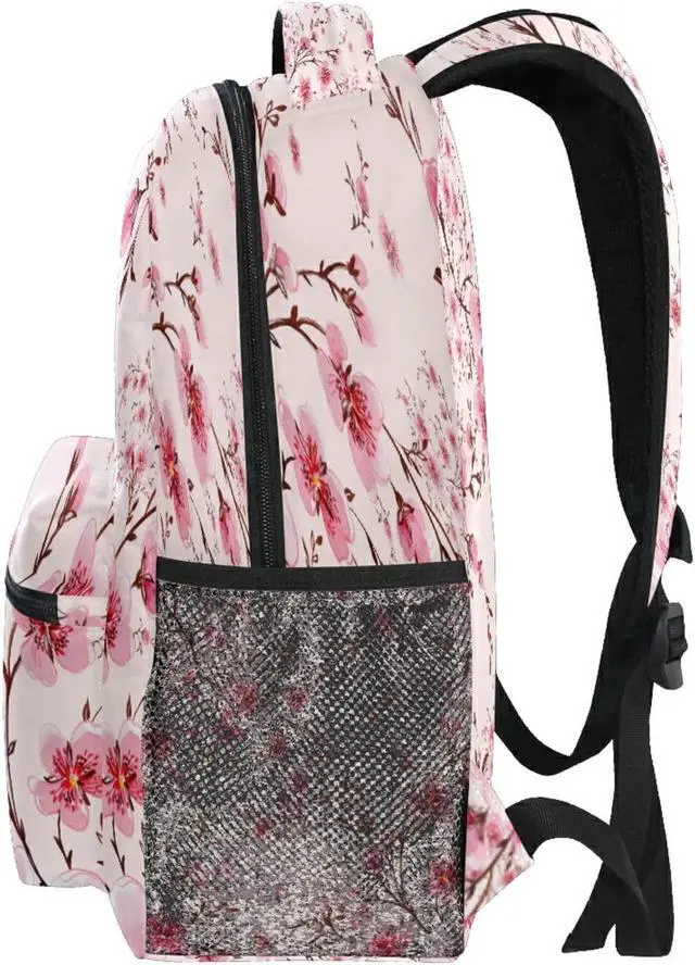 Alt view image 2 of 5 - ALAZA Pink Cherry Blossom Flowers Floral Large Backpack,unisex Girls kids School Bookbags Daypack Bag,Water Resistant Personalized Laptop iPad Tablet Children Backpack Travel School Bag
