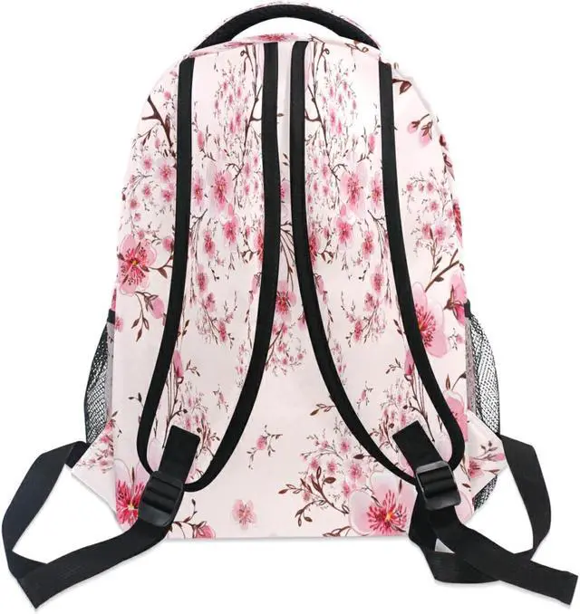 Alt view image 3 of 5 - ALAZA Pink Cherry Blossom Flowers Floral Large Backpack,unisex Girls kids School Bookbags Daypack Bag,Water Resistant Personalized Laptop iPad Tablet Children Backpack Travel School Bag