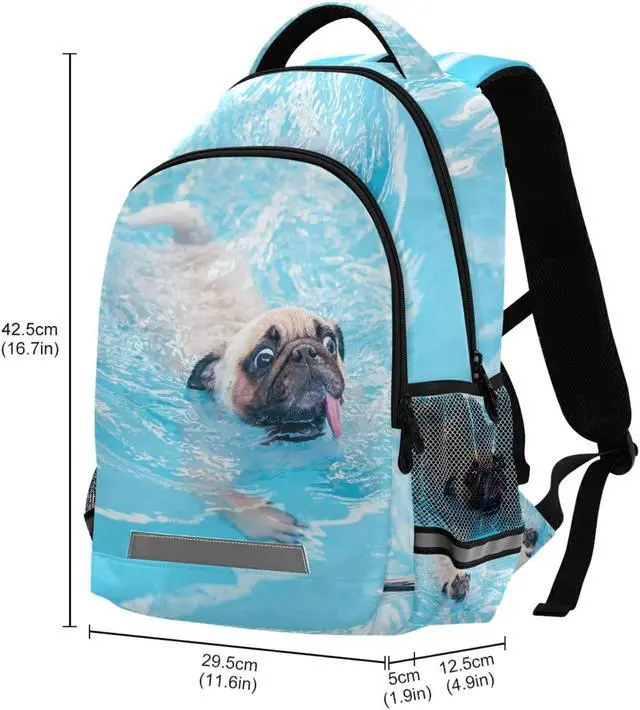 Alt view image 3 of 5 - ALAZA Happy Cute Pug Dog Backpacks Travel Laptop Daypack School Book Bag for Men Women Teens Kids one-size