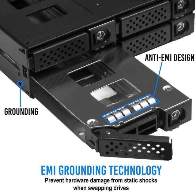 Alt view image 4 of 5 - Kingwin U.2/U.3 NVMe Mobile Rack Cage with Oculink Connector for 5.25" Bay - Support PCIe 4.0 Hot-Swappable SSD Enclosure for Seamless Data Transfer and Storage Expansion
