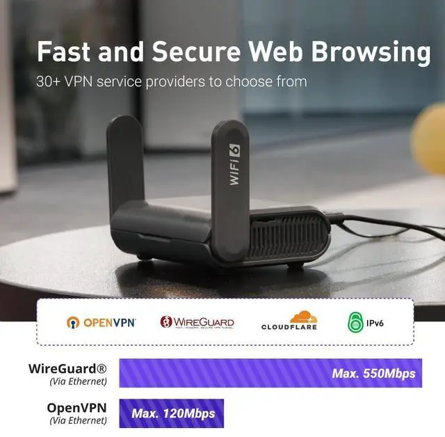 Alt view image 3 of 5 - GL.iNet GL-AXT1800 (Slate AX) Pocket-Sized Wi-Fi 6 Gigabit Travel Router & Gadget Organizer Case (Black)