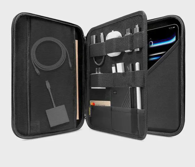 Alt view image 2 of 5 - tomtoc Portfolio Case for 13 Inch iPad Pro M4 & iPad Air M3 2025/M2 2024, 12.9-in iPad Pro M2/M1, Protective Sleeve with Accessories Pocket, Carrying Storage Bag for Pencil Pro/Adapter/Magic Keyboard