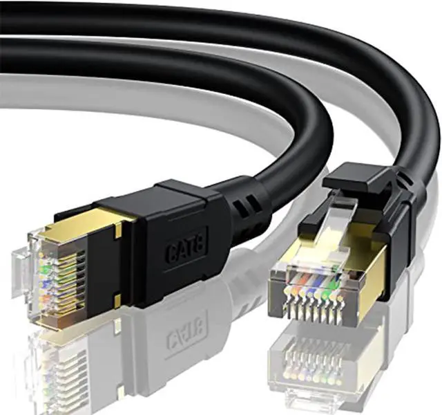 Main image of BUSOHE Cat 8 Ethernet Cable 100FT, High Speed 40Gbps 2000Mhz Cat8 Cable with Gold Plated RJ45 Connector, Heavy Duty LAN Network Internet Cable S/FTP
