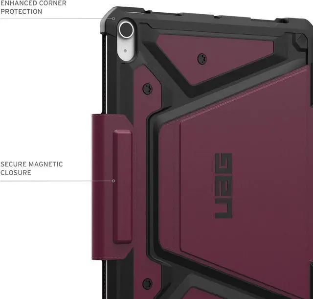 Alt view image 5 of 5 - URBAN ARMOR GEAR UAG Designed for iPad Air 11" Case (6th/7th Gen 2024-2025) M3 A3266 A3267 Rugged Auto Sleep/Wake Folio Cover with Pencil Holder & Multi-Angle Adjustable Stand, Metropolis SE Bordeaux