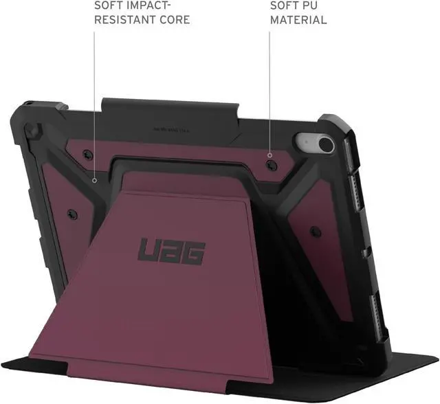 Alt view image 4 of 5 - URBAN ARMOR GEAR UAG Designed for iPad Air 11" Case (6th/7th Gen 2024-2025) M3 A3266 A3267 Rugged Auto Sleep/Wake Folio Cover with Pencil Holder & Multi-Angle Adjustable Stand, Metropolis SE Bordeaux