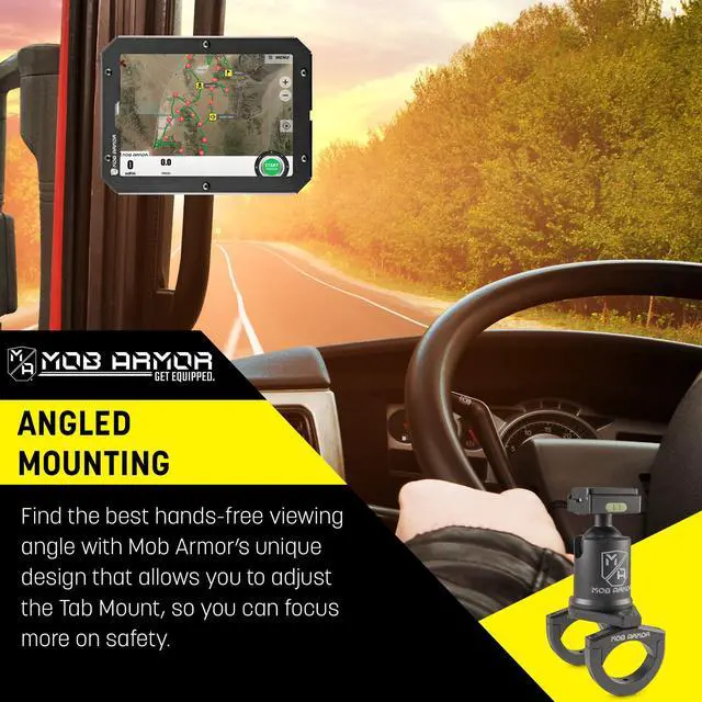 Alt view image 3 of 5 - Mob Armor Quick Release Maxx Tube Mount - Adjustable Tablet Holder with Rotating and Tilting Housing, Quick-Detach Mechanism, and Secure Clamp for Mounting on Tubes in Vehicles, Worksites, and Gyms