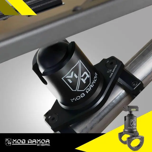 Alt view image 5 of 5 - Mob Armor Quick Release Maxx Tube Mount - Adjustable Tablet Holder with Rotating and Tilting Housing, Quick-Detach Mechanism, and Secure Clamp for Mounting on Tubes in Vehicles, Worksites, and Gyms